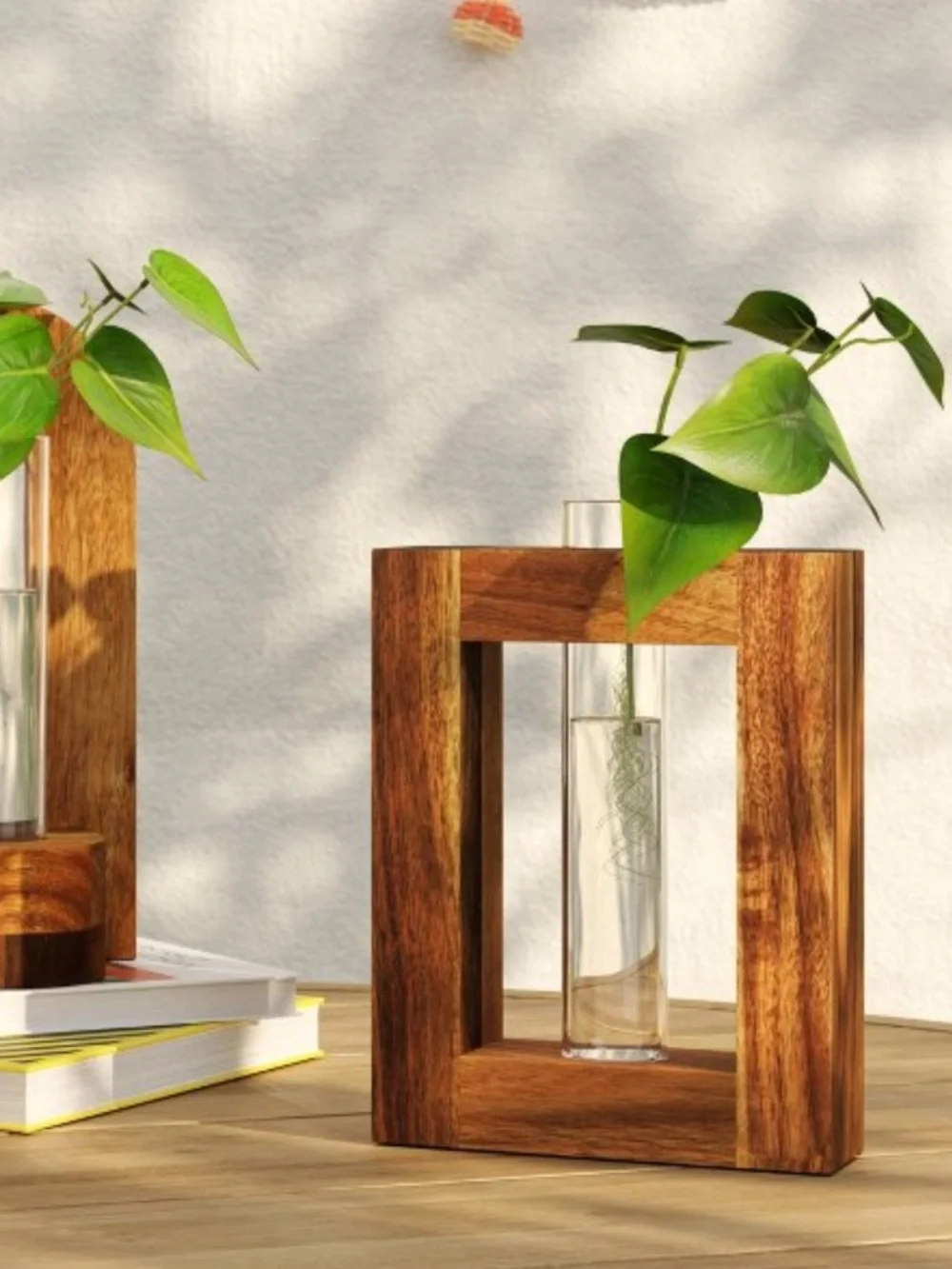 Propagation Vessel Rectangle with Wood Base Natural Wood- Threshold™